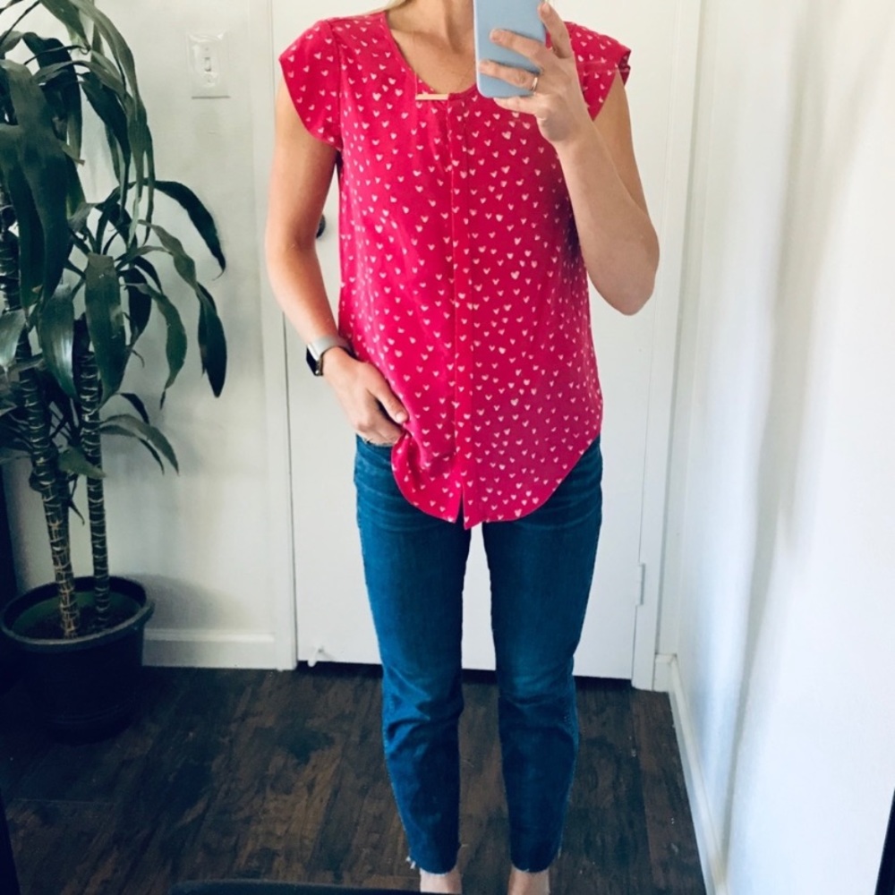 Joie Silk Heart Blouse